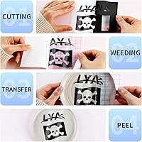 Vista 2 de Lya Vinyl Vinilo permanente negro brillante rollo de vinilo adhesivo permanente de 12 x 26 pies para Cricut Silhouette cortador de manualidades