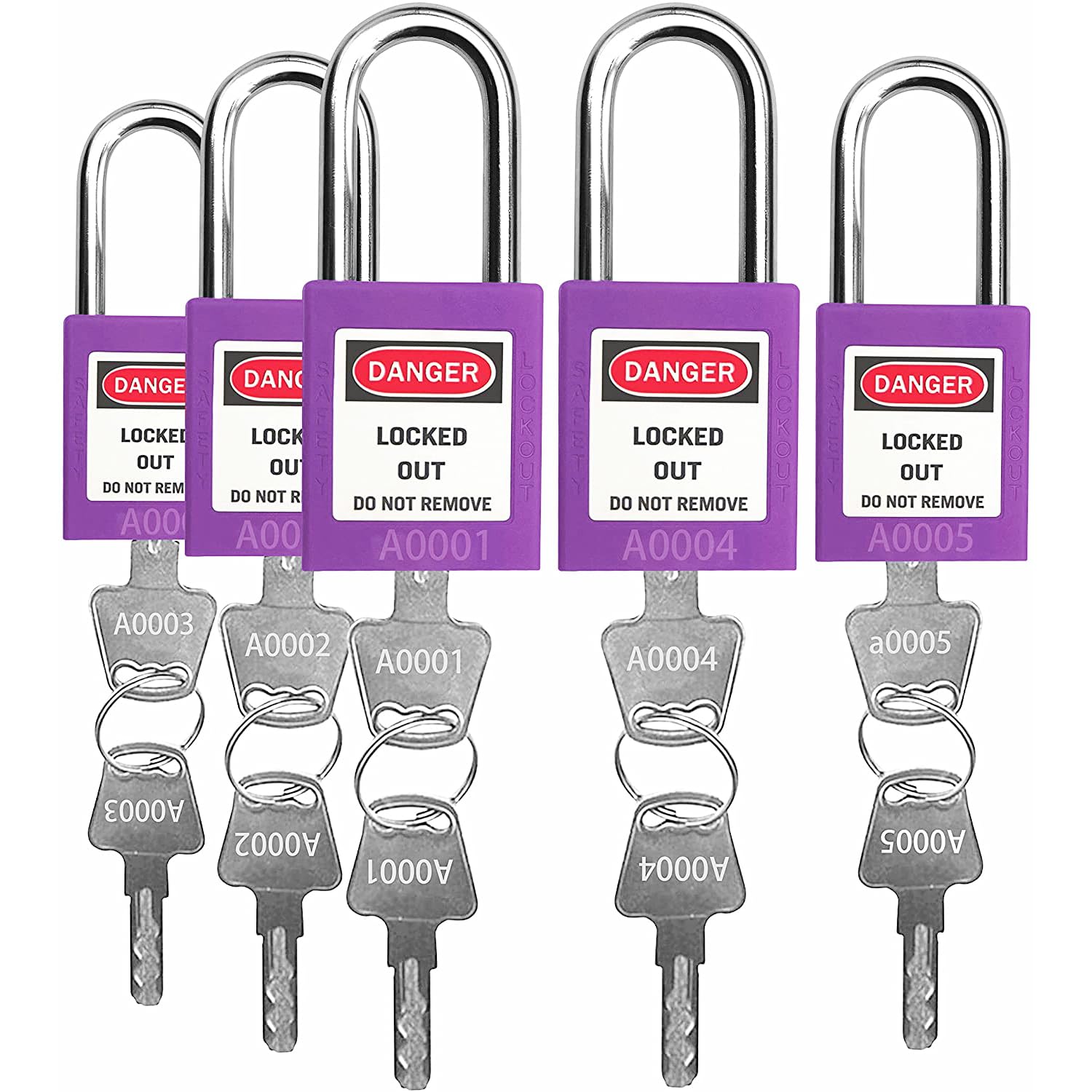 Snapklik.com : Lockout Tagout Lock - 5 Loto Safety Padlocks For Lock ...