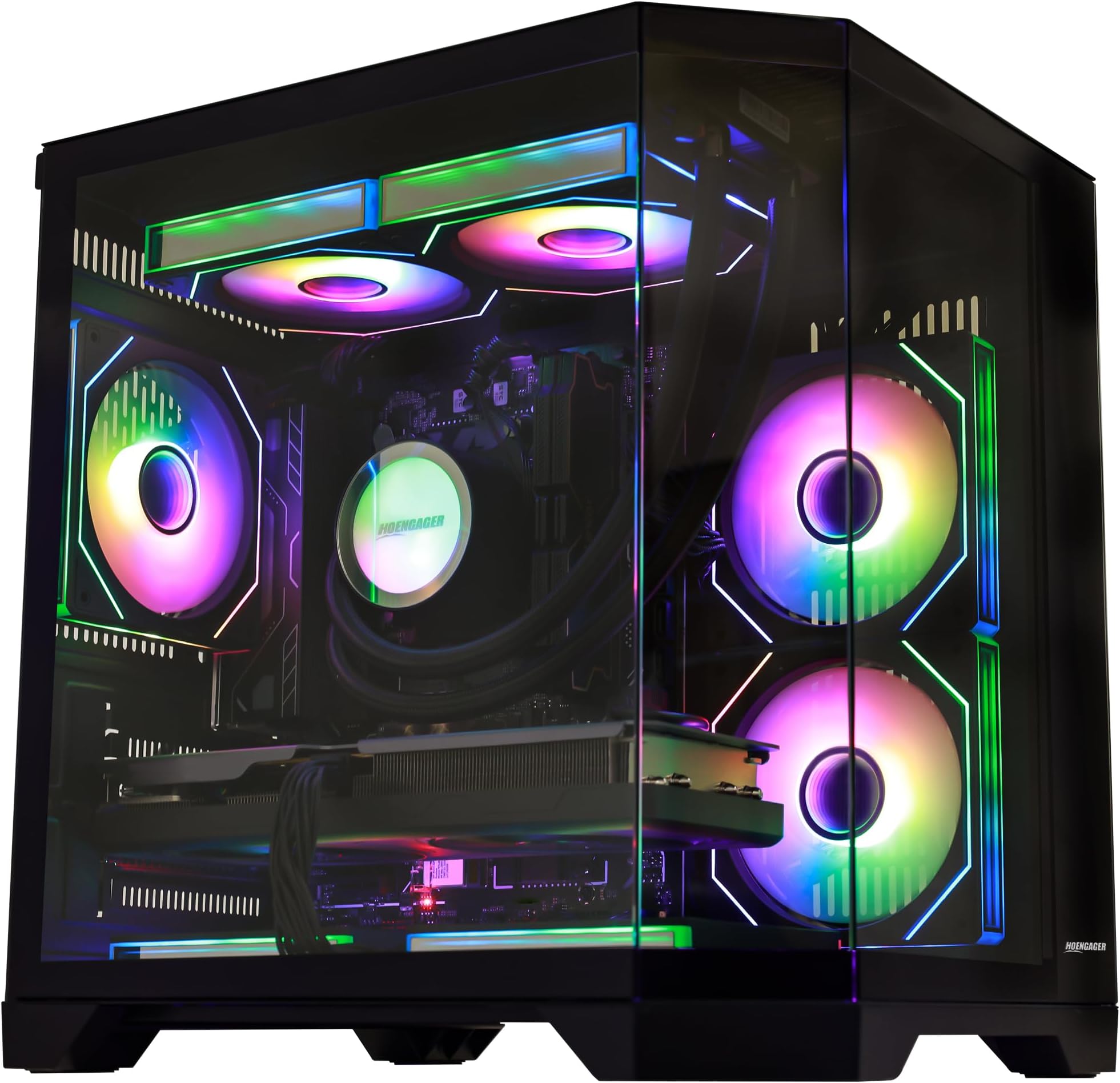 Panorama Case Gaming Desktop PC AMD Ryzen 7 7700 8 Core 3.8GHz/Radeon RX 9060 XT 8GB / 32GB DDR5 RAM 6000 MHz/1TB PCIe +1TB SATA SSD/WIFI & Bluetooth Prebuilt PC Windows 11 Pro