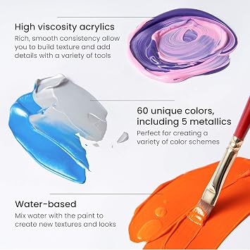 ARTEZA Acrylic Paint Set and Watercolor Paint Set Bundle, Painting Art Supplies for Artist, Hobby Painters & Beginners
