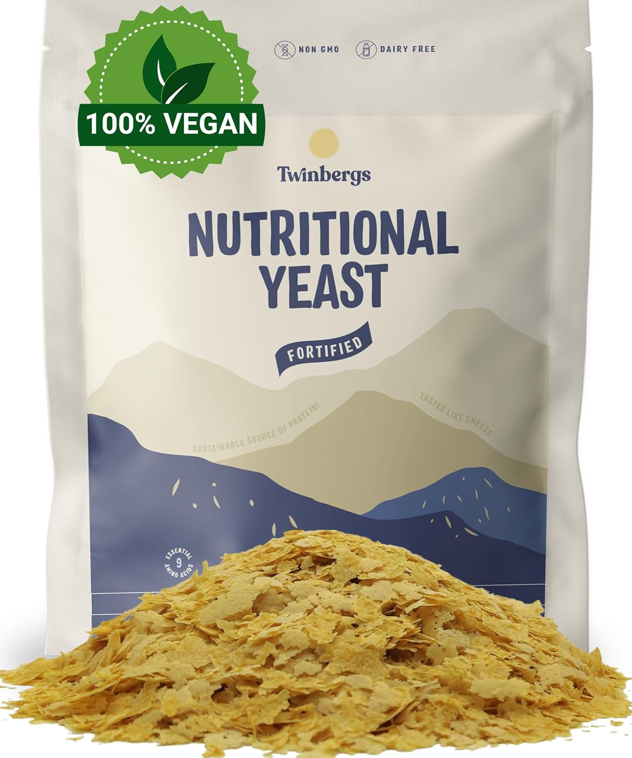 Twinbergs Nutritional Yeast Flakes with B12 800g Vegan Umami Tasting