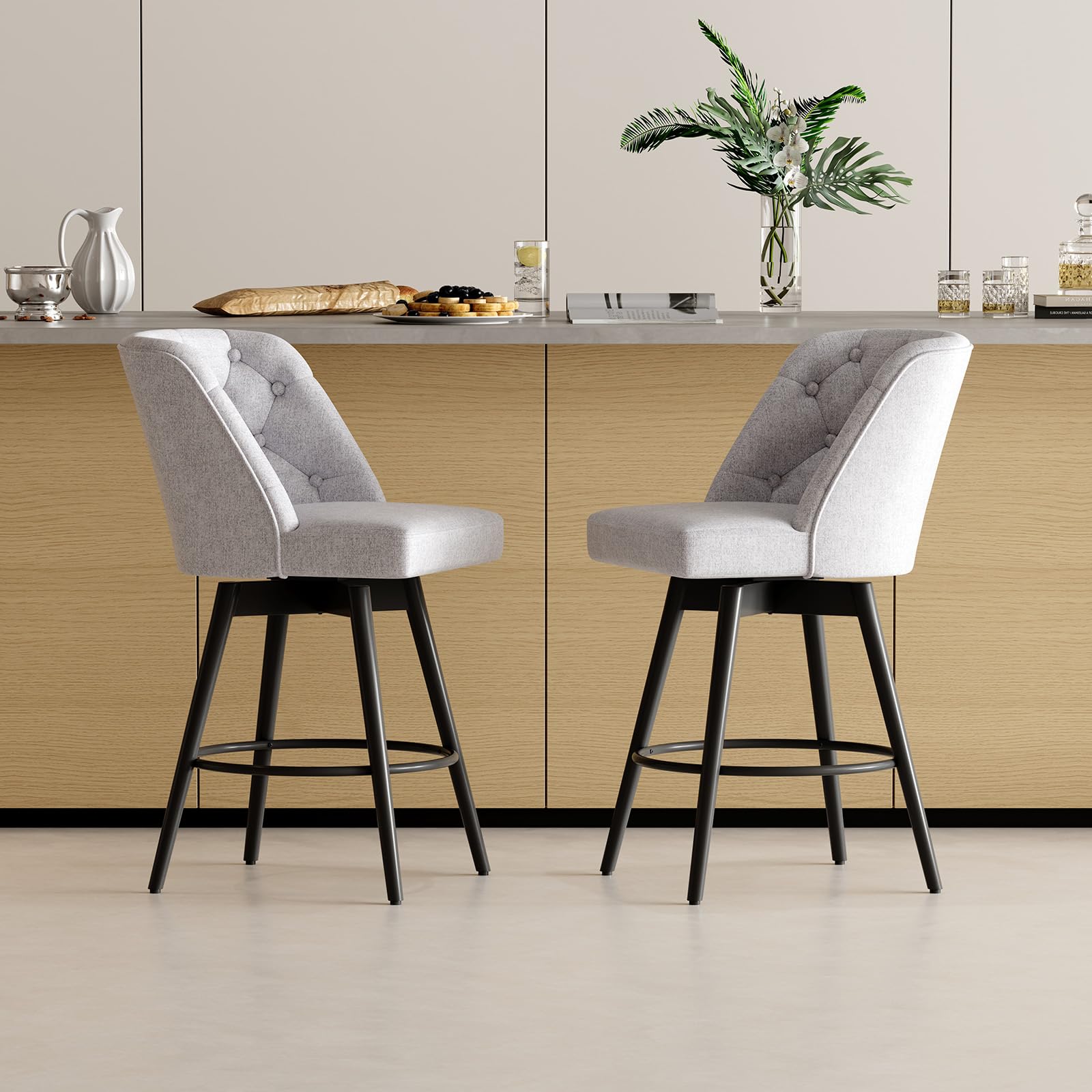 Tabourets de bar pivotants avec dossier confortable contre le mal de dos