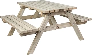 MC TIMBER PRODUCTS LTD 5FT PICNIC TABLE - COMMERCIAL STYLE & QUALITY - HEAVY DUTY - NATURAL COLOUR WOOD - GARDEN FURNITUTRE