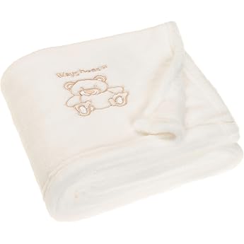 Playshoes Baby and Kids Fleece Blanket Versatile Blanket for Boys and Girls with Bear Embroidery Fleece-Decke B r - beige size 75 x 100 cm