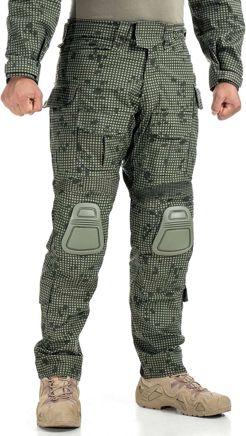 IDOGEAR SPORTS G3 Combat Pants for Men Tactical Military Pants with Knee Pads Multi Camo Trousers