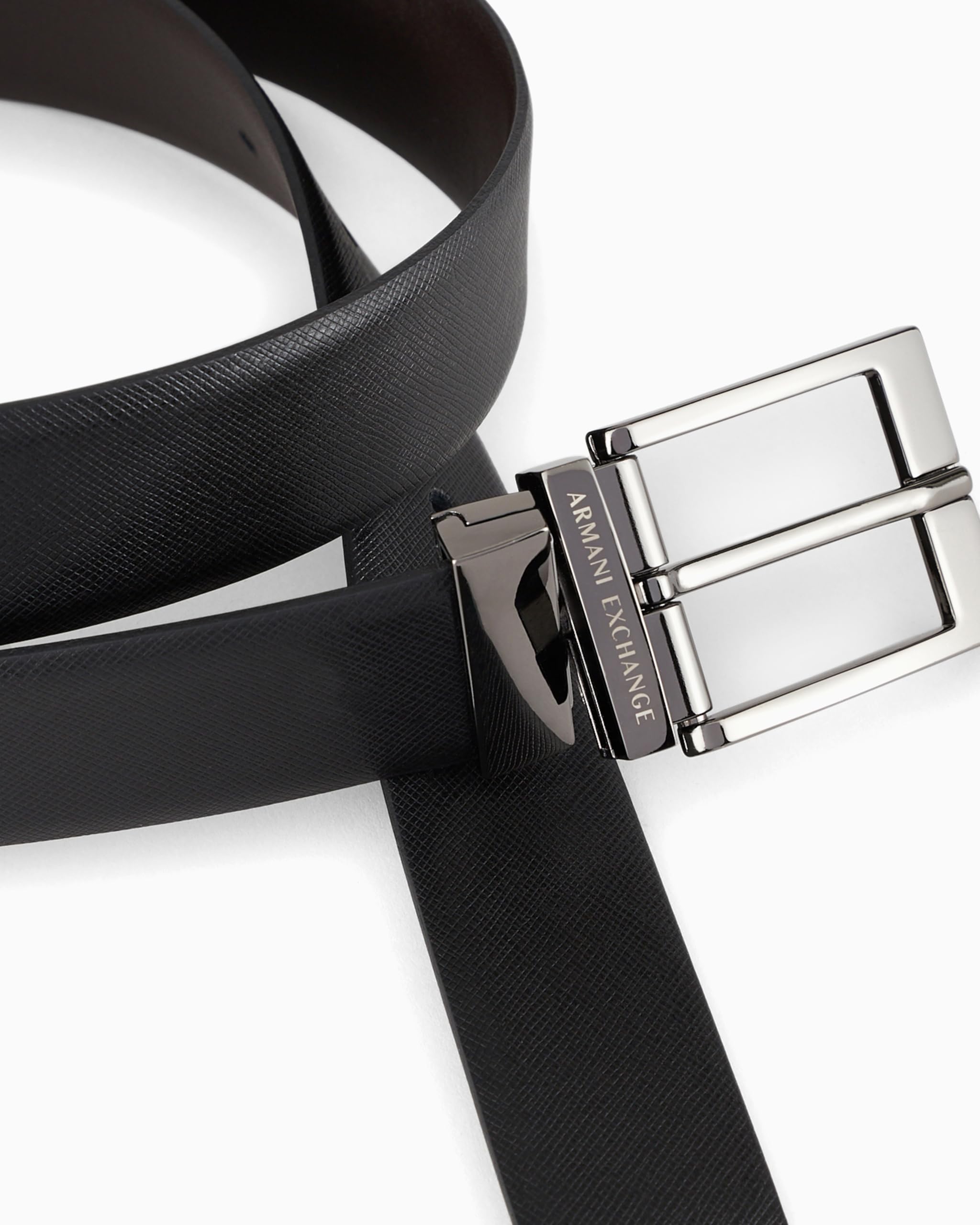 ARMANI EXCHANGE Leather Belt With Plaque Cintura Uomo