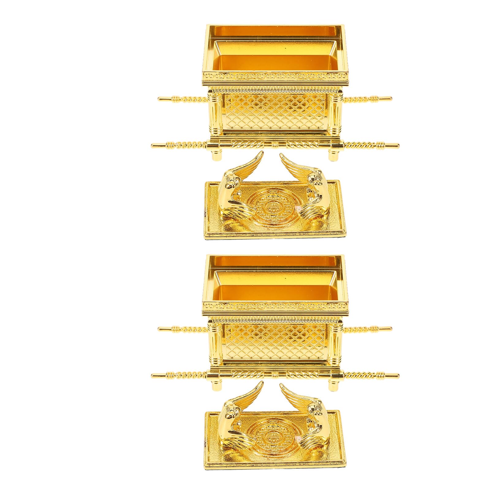 Arche d'alliance statue religieuse dorée en lot de 2 | Cadeau idéal pour passionné d'histoire
