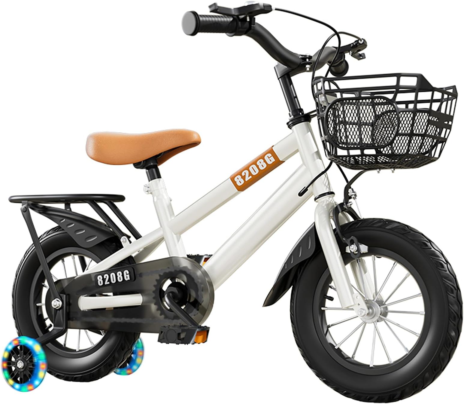 Beauenty Kids Road Bike, 16 Inch Bicycle with Training Wheels, Kids Bikes with Adjustable Seat and Rider Height, Front and Rear Handbrake, Ages2-12years Children Girls Boys Bike (Style 1)