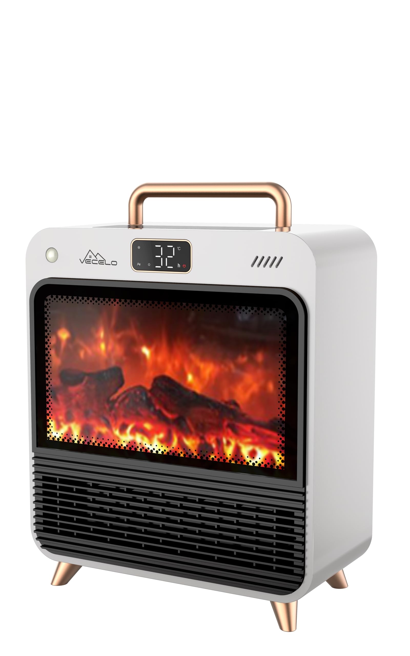 Amazon | VECELO セラミックヒーター 暖炉型 人感センサー 【冬新型