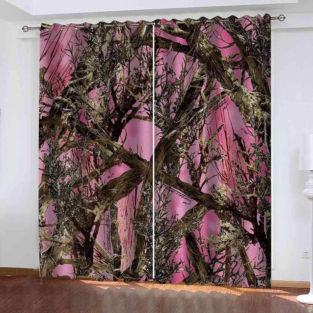 Rideaux occultants GXLOGAA 140x160 cm imprimé vigne arbre rose lot de 2
