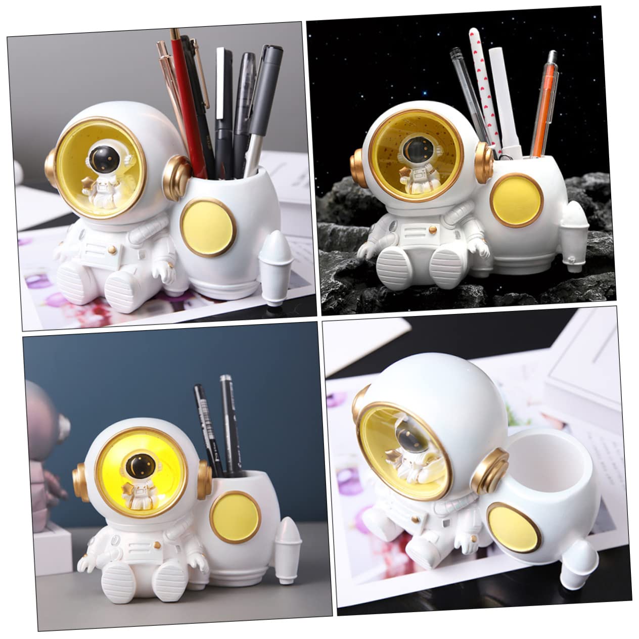 Portapenne astronauta portapenne con disegno di astronauta portapenne per penne a forma di cartone animato, portapenne, organizer per pennelli da trucco, portapenne da scrivania, portapenne