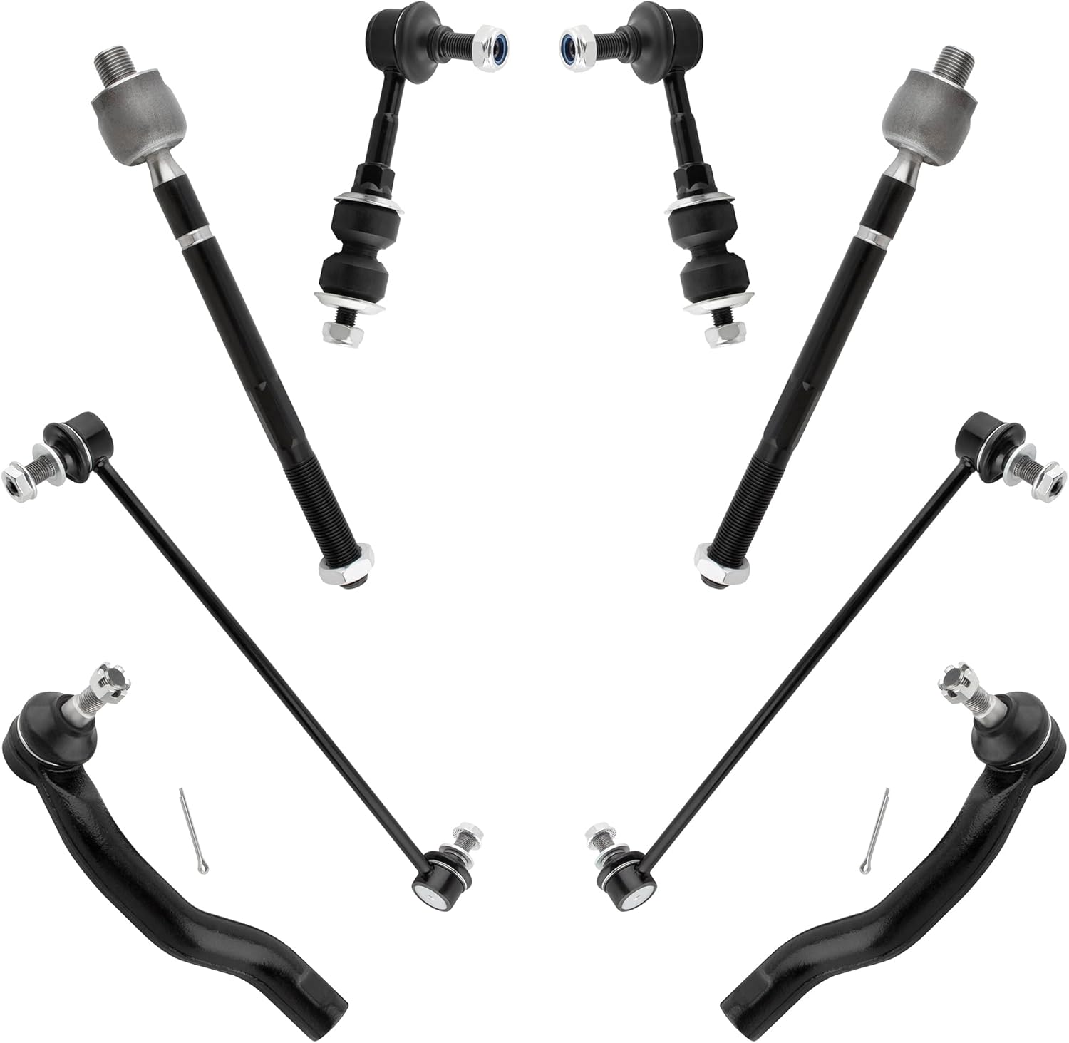 8pcs Front Inner Outer Tie Rod Ends Stabilizer/Sway Bar End Links Driver Passenger Side for Toyota RAV4 2006-2018 K750043 K750257 ES800053 ES800054 EV800328