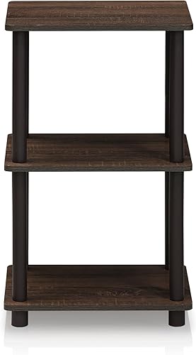 Miniatura 4 de Furinno Turn-N-Tube - Estante para 2 espacios y 3 estantes espaciales, nogalmarrón