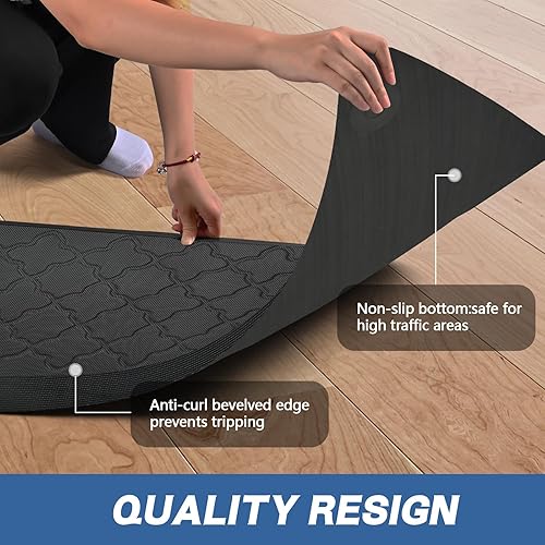 Vista 4 de Anti Fatigue Floor Mat，7/8 Inch Thick Cushioned Kitchen Mat,Ergonomic Comfort Non Slip Standing Mat, Waterproof Rugs for House, Office, Sink
