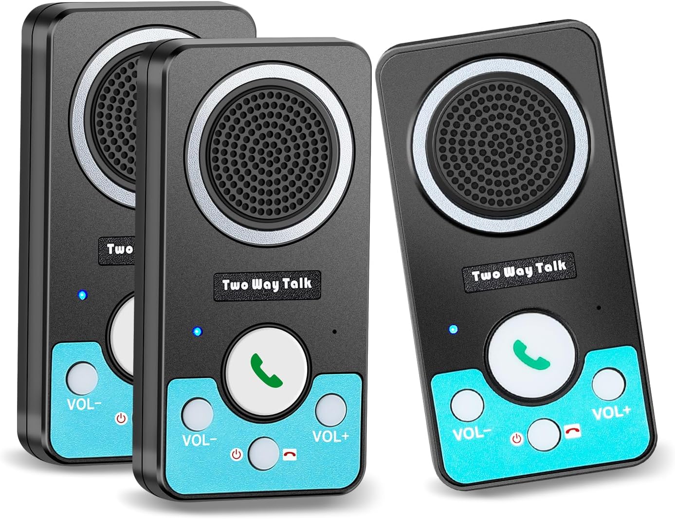 Intercoms Wireless for Home, Full Duplex 2 Way Intercom System, 1500ft Long Range Intercom with 8 Volume Levels, Rechargeable Battery & 4 Chime for Home Office & Business (3 Pack)