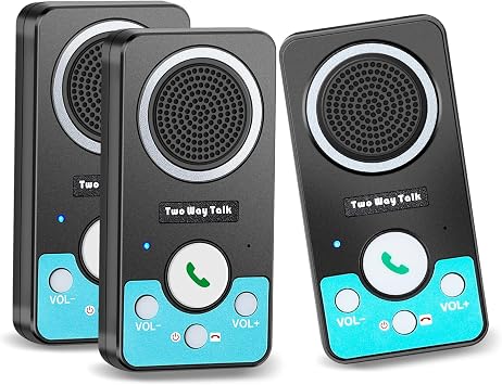 Intercoms Wireless for Home, Full Duplex 2 Way Intercom System, 1500ft Long Range Intercom with 8 Volume Levels, Rechargeable Battery & 4 Chime for Home Office & Business 3 Pack