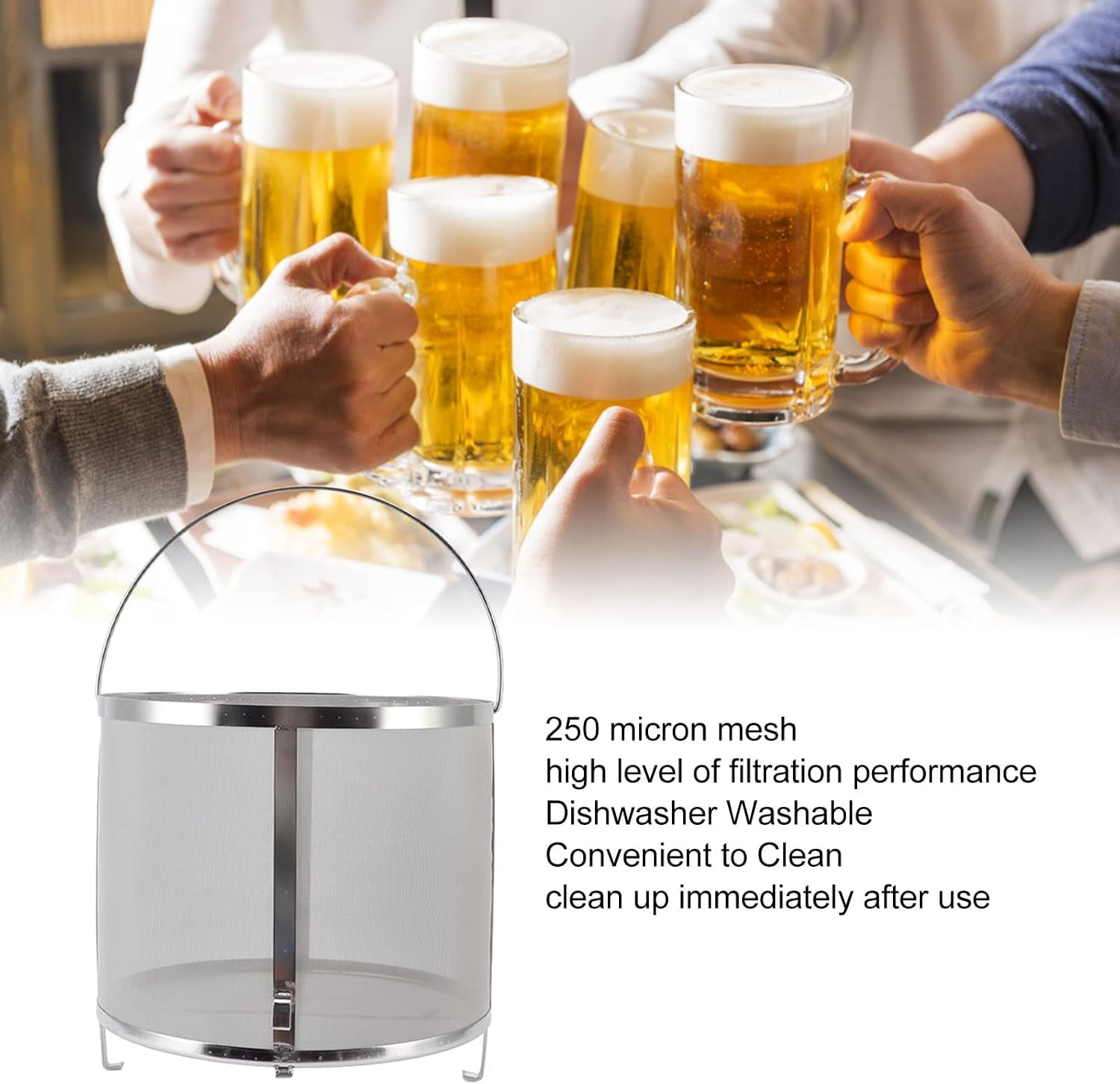 Filtre À Houblon En Acier Inoxydable, Passoire À Houblon En Forme Daraignée, Filtre À Vin Et À Houblon Pour Fermenteur, Maille De 300 Microns, Idéal Pour Le Brassage Amateur De Vin, De Bière Et