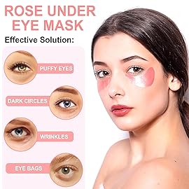 LAVONE Eye Mask - 30 Pairs Rose Under Eye Patches Skin Care Products,Eye Masks Skincare for Dark Circles and Puffiness, Reduce Wrinkles, Eye Bags and Fine Lines, for Women and Man