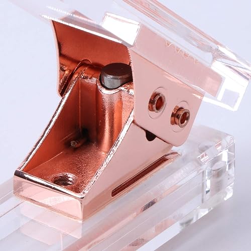 Miniatura 3 de DS DRAYMOND STORY - Perforadora acrílica de oro rosa y removedor de grapas, serie de artículos de escritorio (ideas de regalos de boda para