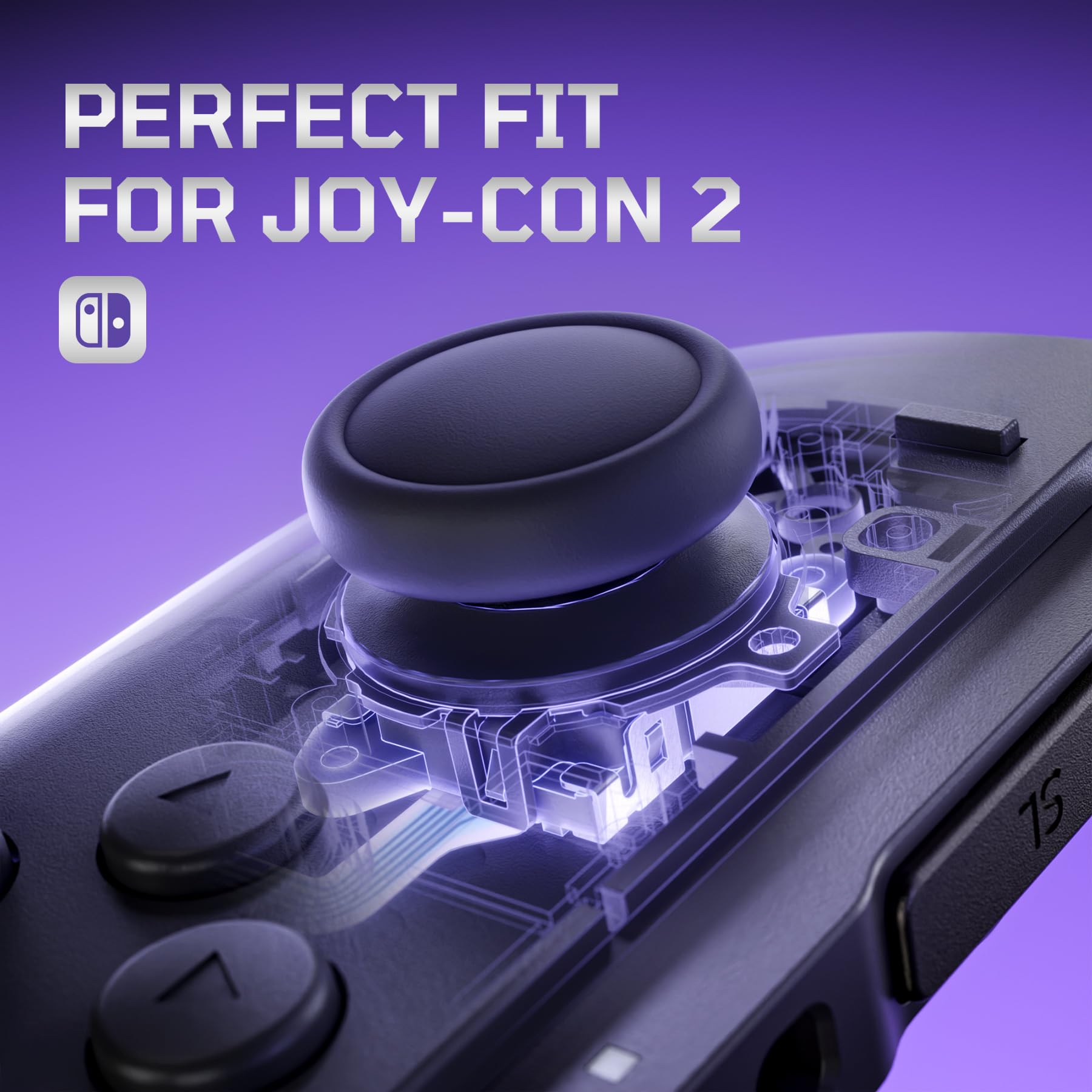 eXtremeRate DIY-Ersatz 3D Joysticks & Grips Stickkappen & Handgelenkschlaufen Shell Reparatur Set für Switch 2 Joycons-Schwarz