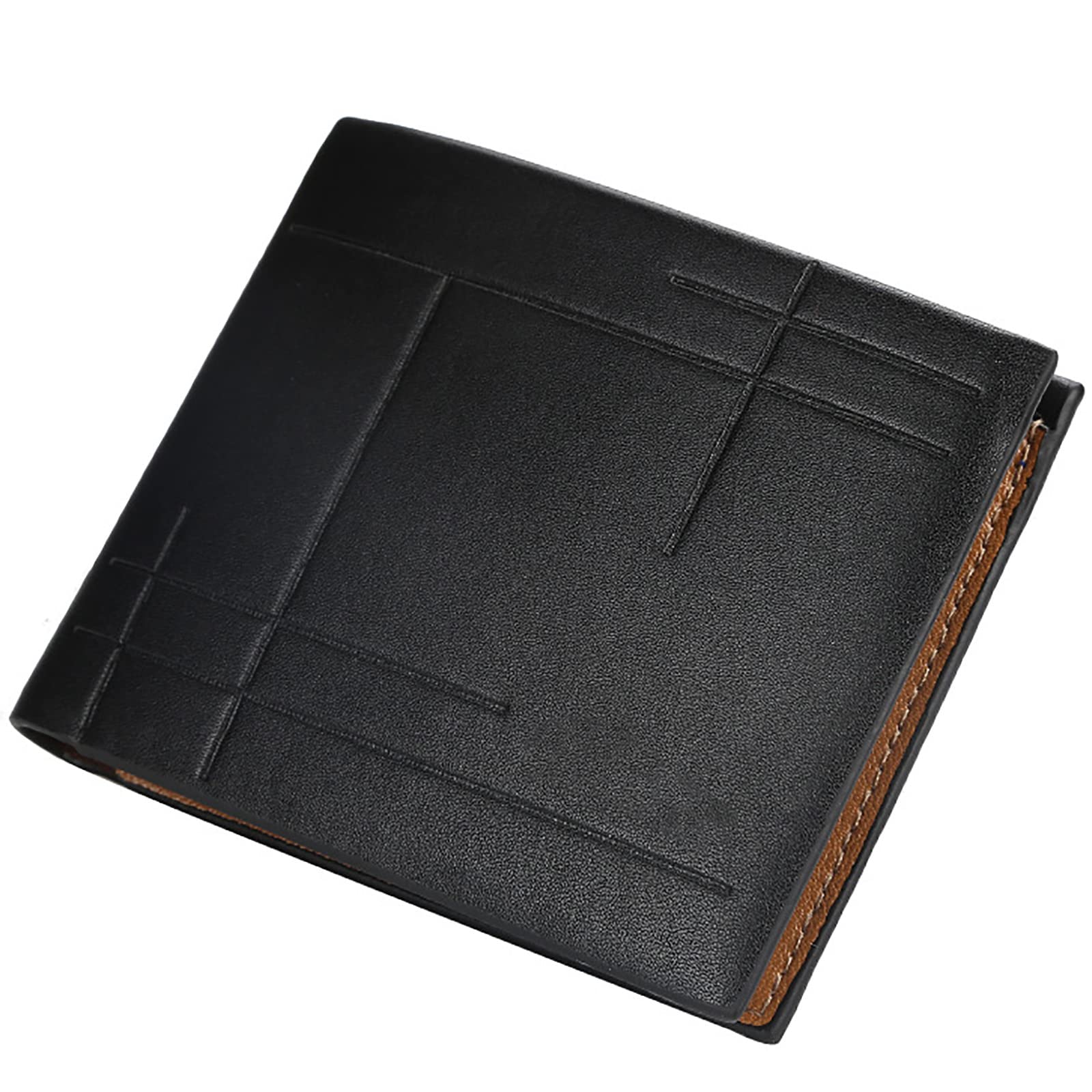 Portafoglio da uomo multifunzionale in pelle con porta carte di...,Portafogli(Black)