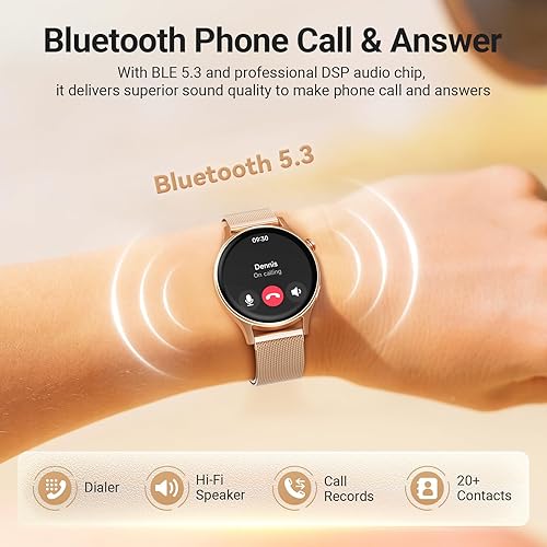 Miniatura 3 de Fitpolo Smart Watch for Women,1.3" AMOLED Touchscreen Fitness Tracker, Make/Answer Calls, Heart Rate SpO2 Monitor,IP68 Waterproof,Sleep Activity
