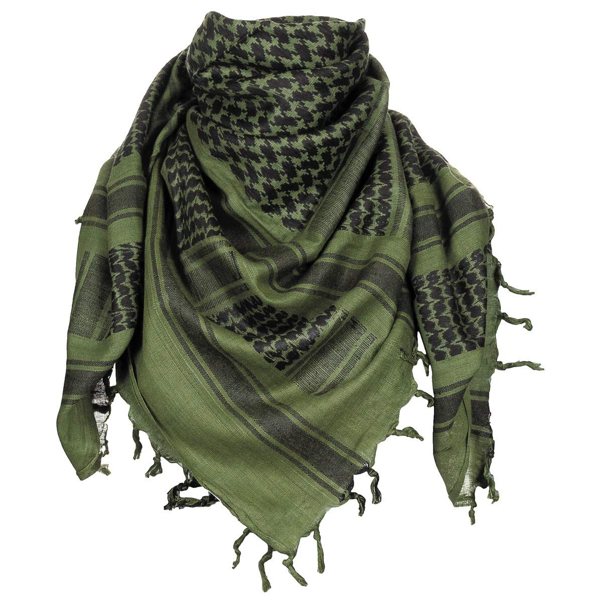 MFH PLO Shemagh Fringe Scarf, Olive/Black, XXL
