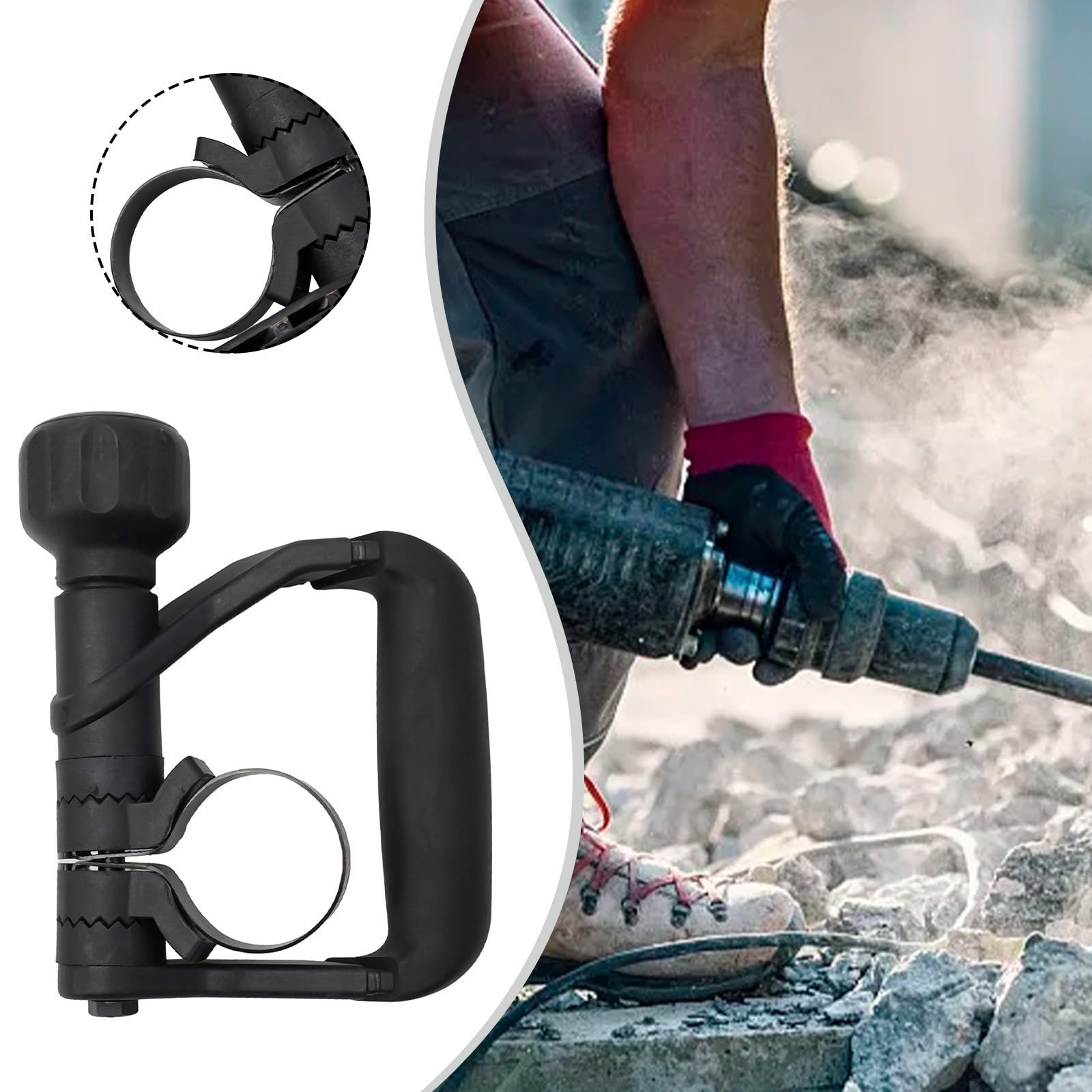 Maniglia laterale del martello di demolizione, parti di ricambio della maniglia laterale per il martello demolitore GSH11E GSH10C 11311EVS 11316 MH10-SE plastica nera