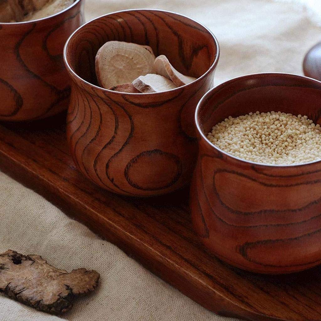 CMBSSTFC Barattoli per condimenti, Contenitore per Sale per Cucina, Scatola per condimenti - Set di barattoli per condimenti integrati con Coperchio a Cucchiaio Combinazione Cucina Casa Legno Grande