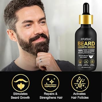 Beard Growth Kit, Beard Growth Serum with Roller, Beard Grooming Kit for Men, Beard Growth Oil for Thicker-Looking, Soft Beard
