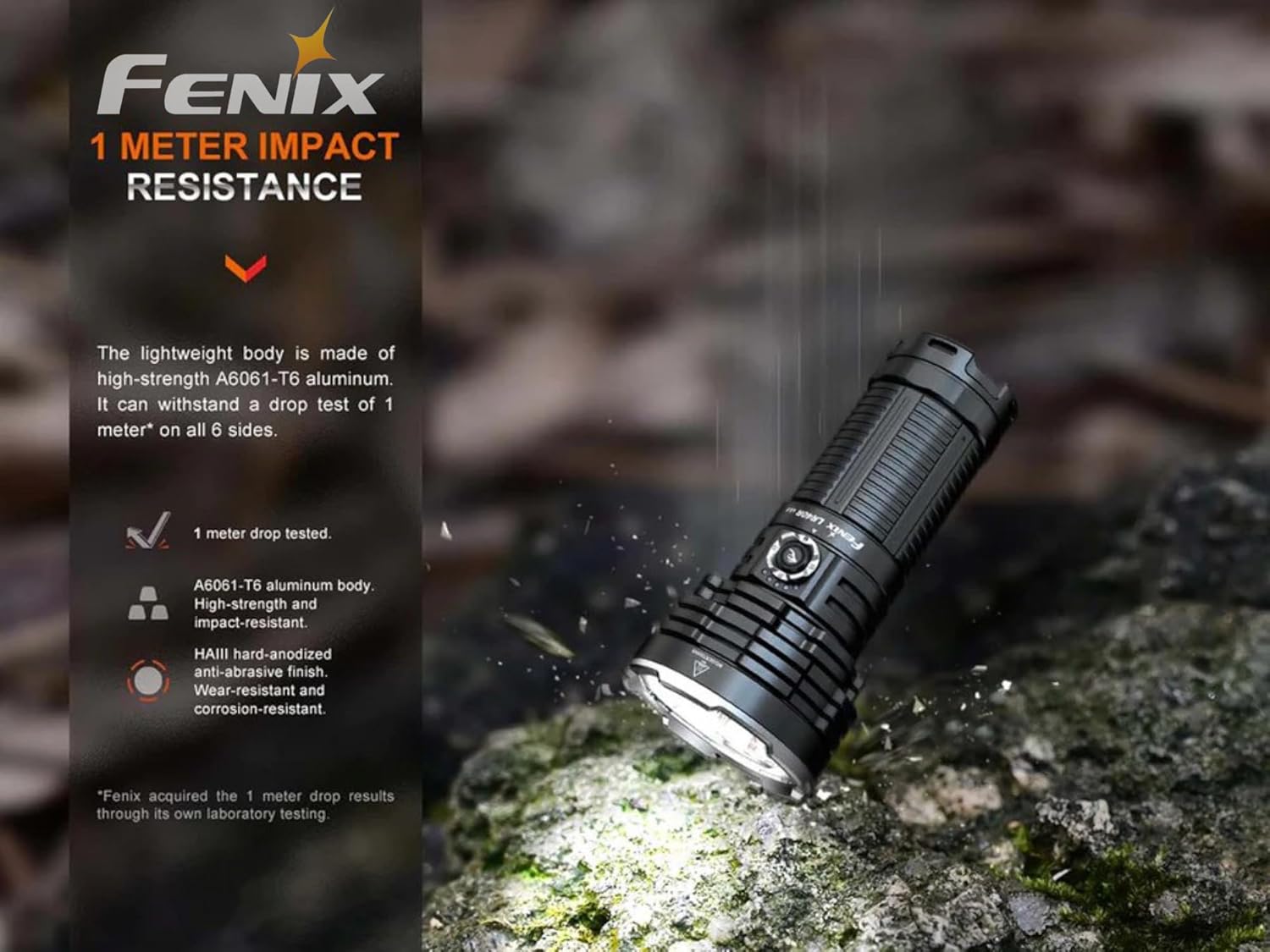 Lumintrail Fenix LR40R V2.0 Super Bright Flashlight, 15000 Lumens, USB Fast Charging Rechargeable, Long Throw Searchlight with Floodlight and Spotlight and a USB Wall Plug