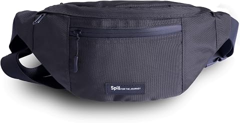 Fanny Pack for Men Women from Spiš, Crossbody Waist Bag Pack, Lightweight Belt Bag for Travel Walking Running Hiking Cycling, Easy Carry Any Phone, Wallet | شنطة حزام | شنطة وسط | (Black)