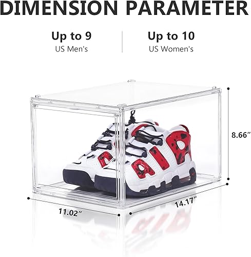 Miniatura 5 de Paquete de 6 cajas de zapatos apilables de plástico transparente, cajas de almacenamiento de zapatos transparentes más grandes, cajas de