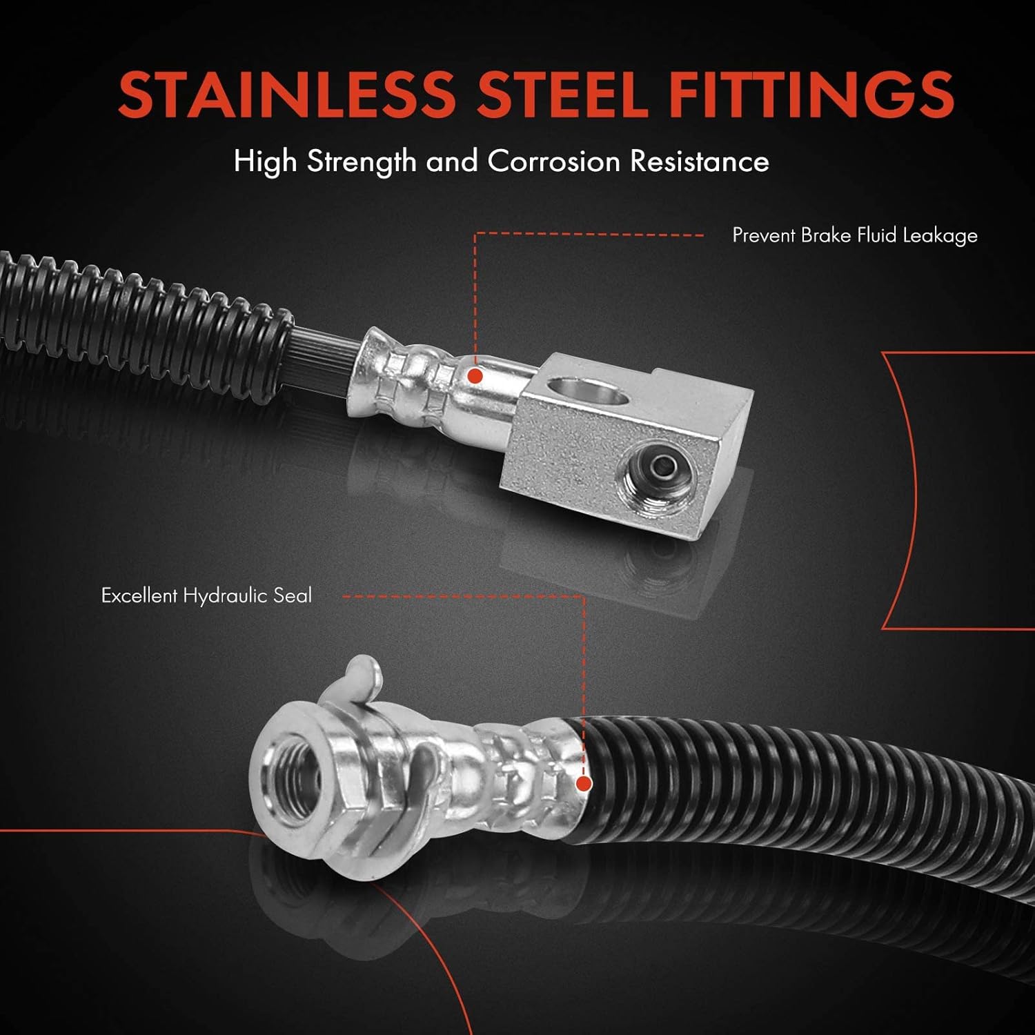 A-Premium Rear Center Brake Hydraulic Hose Compatible with Select Dodge Models - Ram 2500/Ram 3500 2001-2002 - Replace# 52010174AA