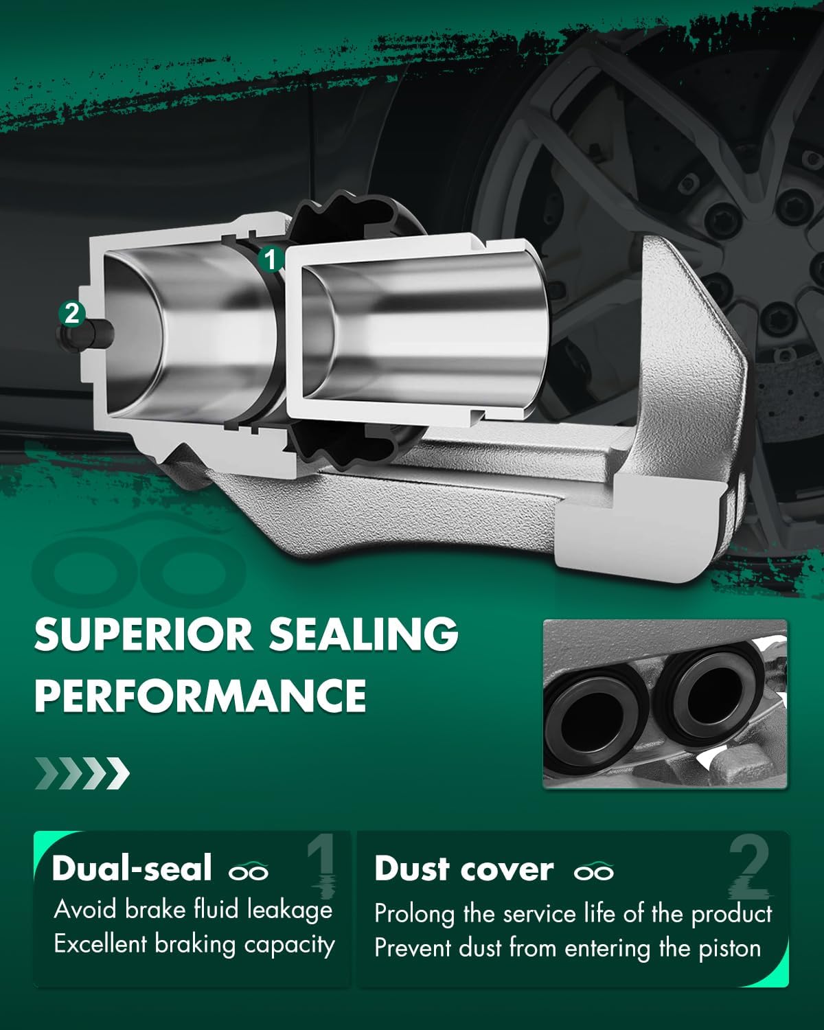 SCITOO 18B5077 Brake Piston Caliper Fit For Ford For F-250 Super Duty 2008-2012 For Ford For F-350 Super Duty 2008-2012