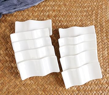 10 Pcs Ceramic Chopsticks Holder, Blue and White Chopstick Rest Chopsticks Stands for Chinese Food, Home, Hotel, Resta