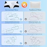 HOMCA Neck Pillow, 2 in 1 Ergonomic Memory Foam Orthopedic Cushion Pillow for Head/Neck/Shoulder Support, Relaxation and Stress Relief, 60 x 40 x 11/13 cm, Black - 7