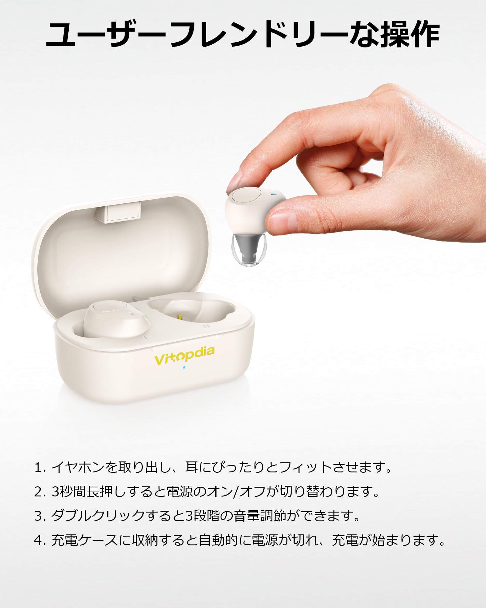 VITOPDIA 充電式 インイヤー集音器 PX2M ワイヤレスイヤホン Amazon.co