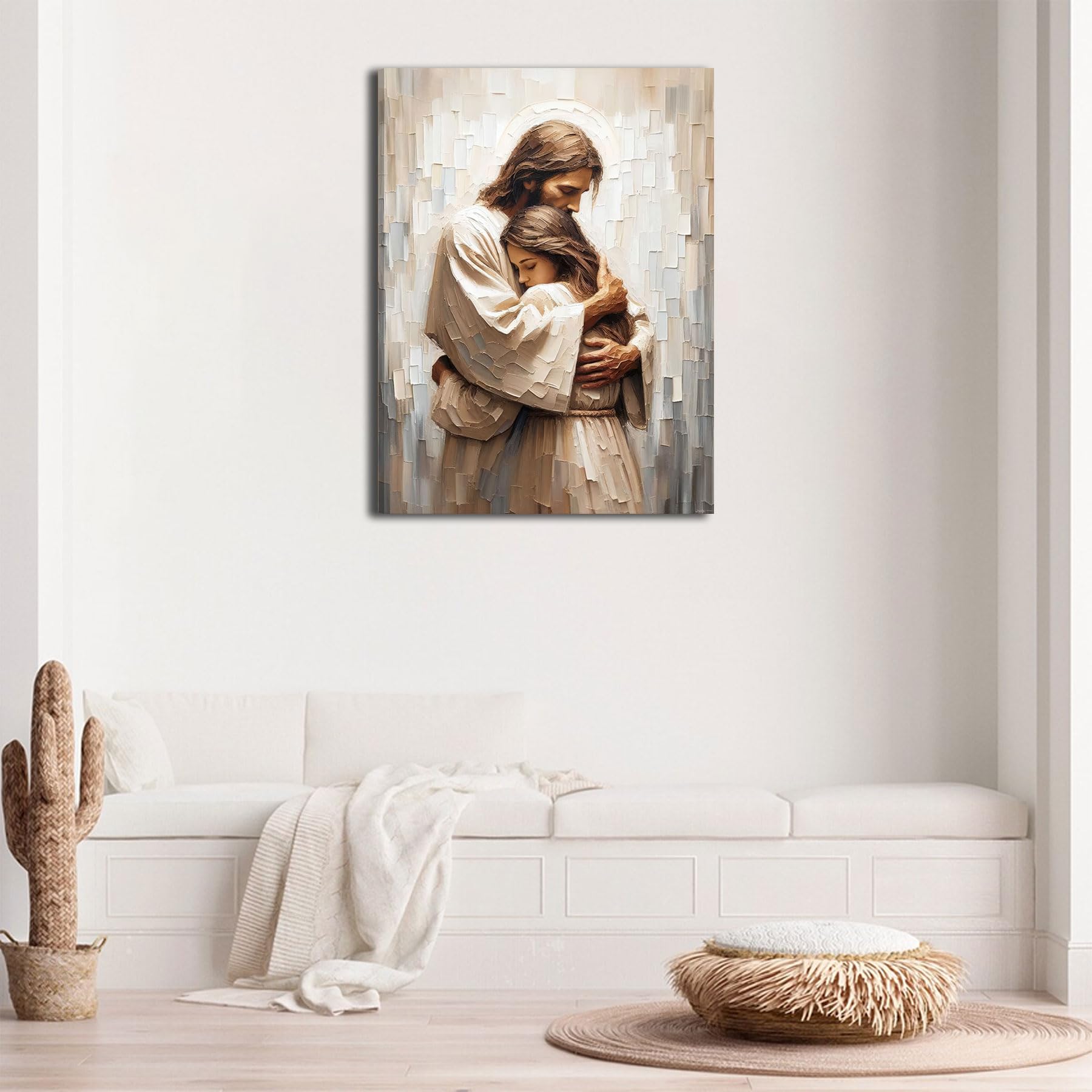 【美品】888Ｈｚ Jesus Christ ゴールド マドモアゼル・愛 巾着付 Amazon.com: XXG Jesus Hugging Woman Canvas Wall Art Jesus And