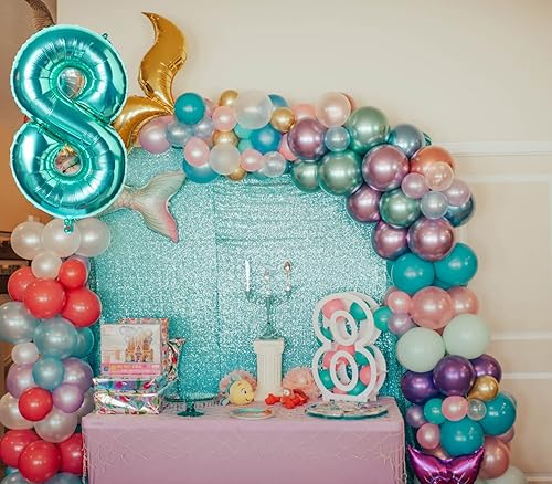 Miniatura 9 de Globos de 40 pulgadas con números digitales gigantes 2 enormes globos gigantes de aluminio de Mylar para baby shower fiesta océano sirena