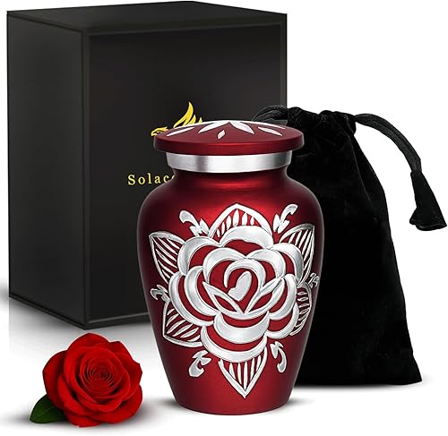 Miniatura 8 de Urna de cremación de rosas para cenizas para mujeres y hombres, urnas de rosas hechas a mano para cenizas humanas, mujeres y hombres, urnas