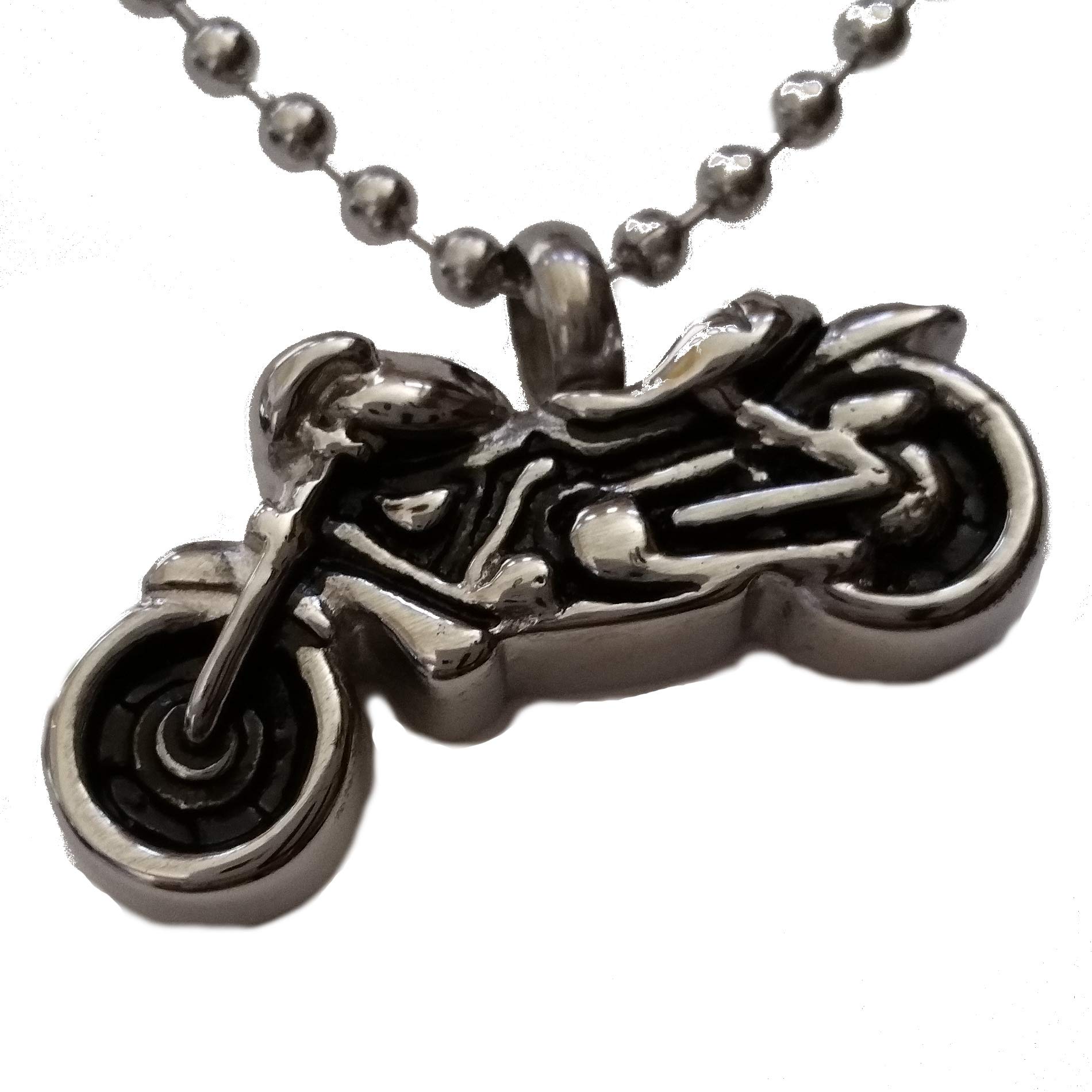 Lauren Annabelle Studio Cremation Jewelry for Ashes Motorcycle Bike Urn Necklaces Stainless Steel Pendant for Men and Women Dog Cat Funeral Day. Keepsake for Loved One