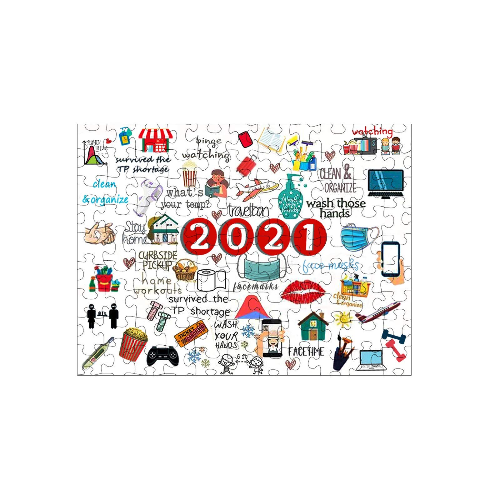 A Year to Remember 2021 Jigsaw Puzzles Family Interactive Educational Toys Game Gift 1000 Piece Jigsaw Toys for Adults Kids to Memorialize 2020, Memorial Commemoration of Events in 2020