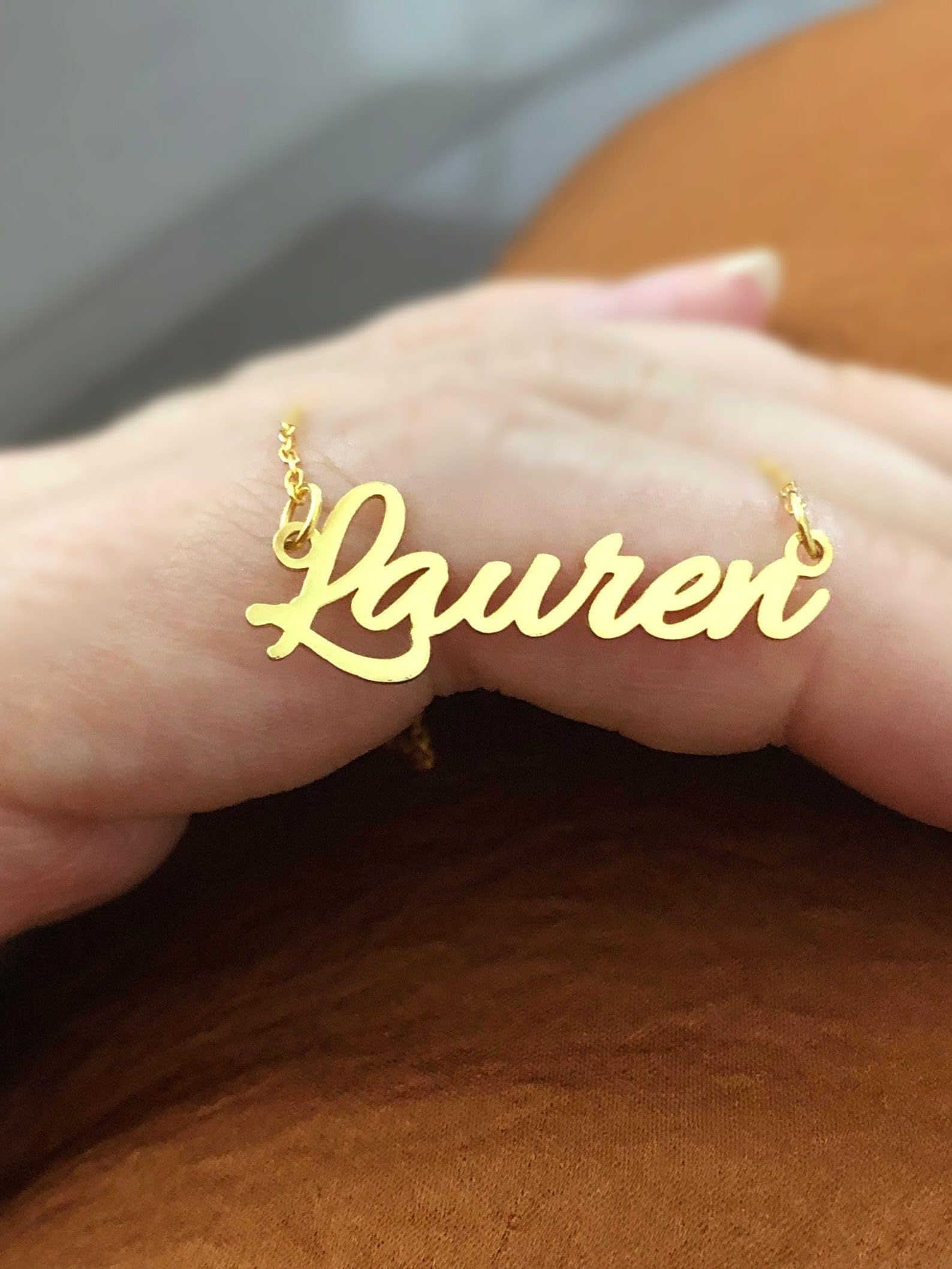 Argento sterling collana con nome rosa placcato oro gioiello Festa della Mamma