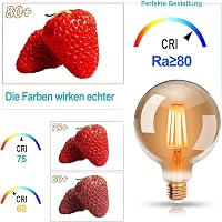 ExtraStar Edison Vintage LED Izzó G95 E27 Filament Lámpa Retro Dekoratív Villanykörte Meleg Fény 7
