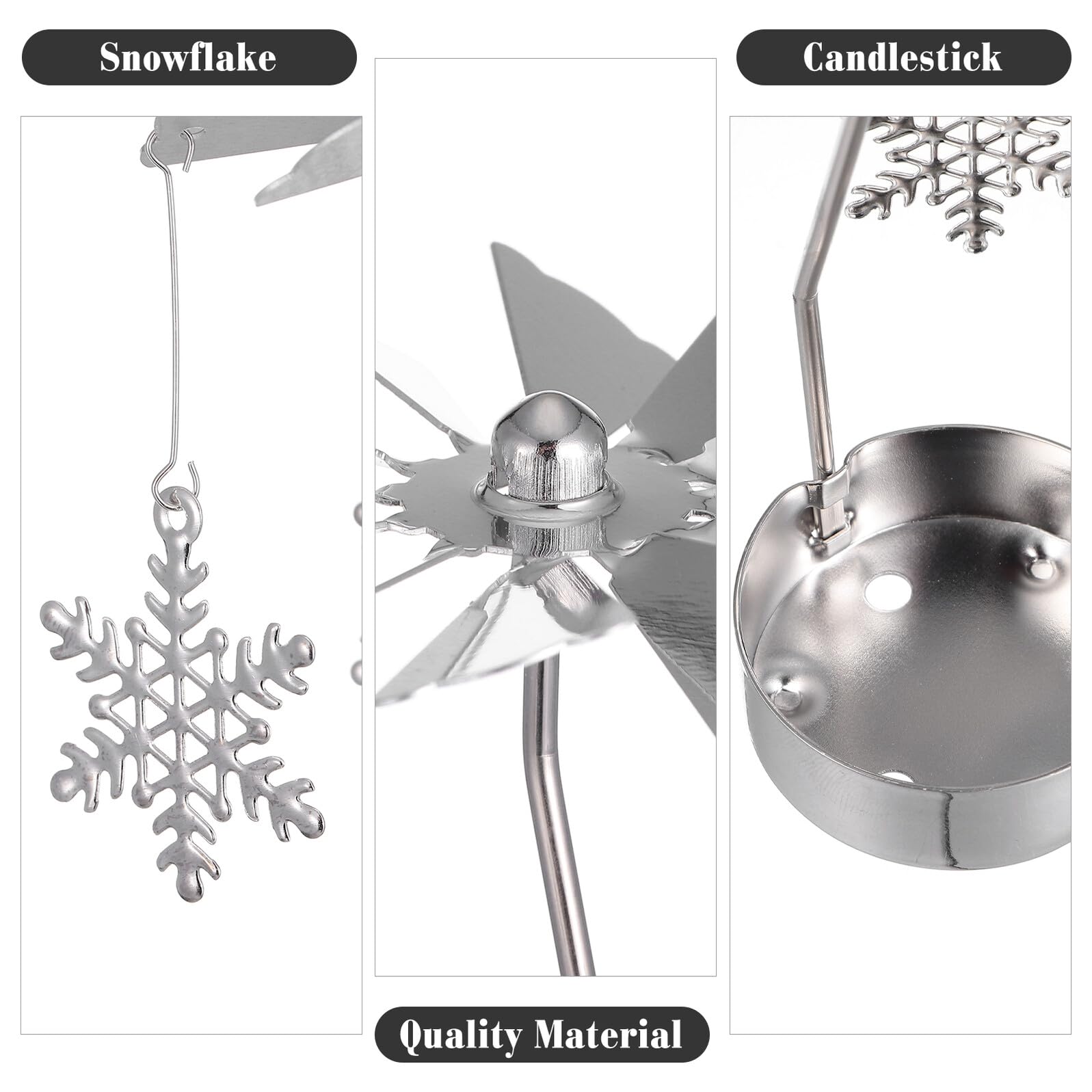 Homoyoyo 3pezzi Porta Candela Decorativo in Ferro Design Girevole Elegante Adatto Per Cena Lume Di Candela Decorazioni Da Tavolo Per Feste e Natale