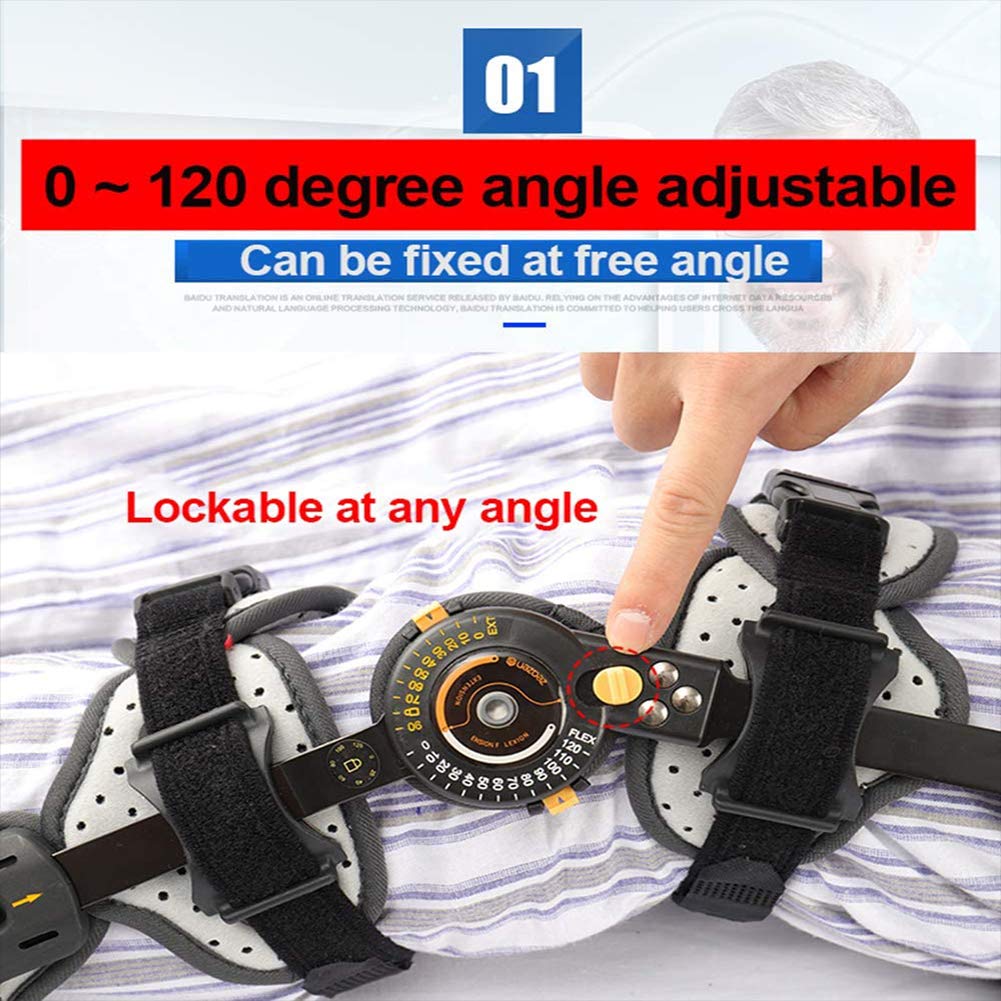 IBOWZ Tutore per Ginocchio Supporto per immobilizzatore per lesioni rotulee Post operatorio Regolabile Supporto per Ginocchio Rom incernierato Ideale per lesioni Acl/Legamento/Sport
