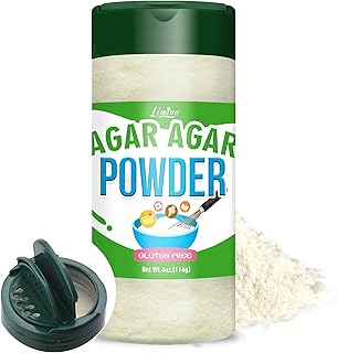 Agar Agar Powder, 4oz Vegan Gelatin Substitute, 100% Pure Natural Thickener for Cooking, Petri Dishes, Jams, Rich in Dietary Fiber Unflavored Gelling Agent for Jelly, Cheese, Desserts, Candy