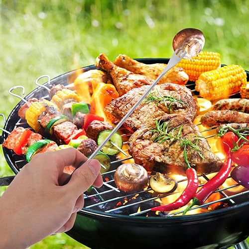 Miniatura 5 de Kichvoe 12 tenedores para fondue de acero inoxidable, tenedores de chocolate de mango largo, herramienta de inmersión de fondue de queso, palitos de