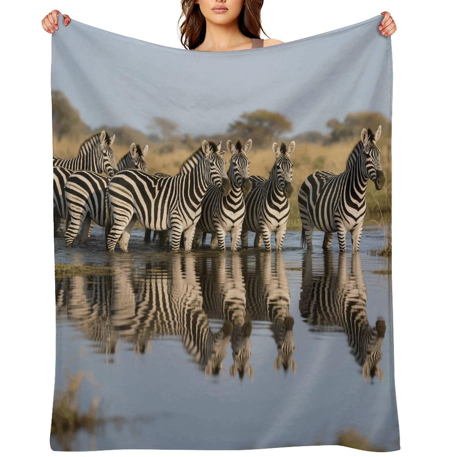 Zebra Throw Blanket for Couch and Bed Super Soft Warm Lightweight Throw Blankets Cozy Fuzzy Flannel Blanket Personalized Decorative Blankets for Sofa Decor 40"x50"